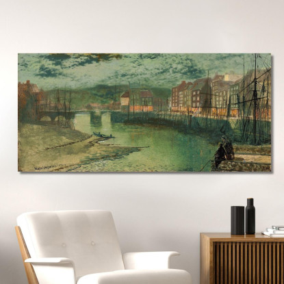 I Moli Di Whitby John Atkinson Grimshaw jag83 quadro stampato su tela