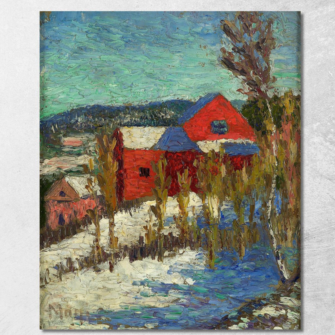 Paesaggio Con Case Konrad Mägi kmg10 quadro stampato su tela Paesaggio Con Case Konrad Mägi kmg10 quadro stampato su tela