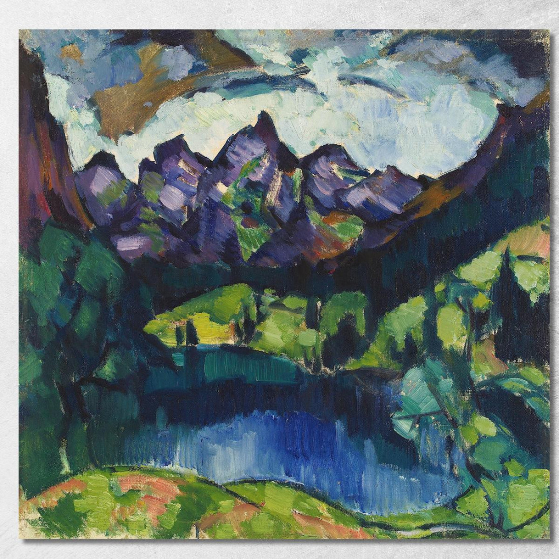 Paesaggio Di Oberstdorf Konrad Mägi kmg23 quadro stampato su tela Paesaggio Di Oberstdorf Konrad Mägi kmg23 quadro stampato su tela