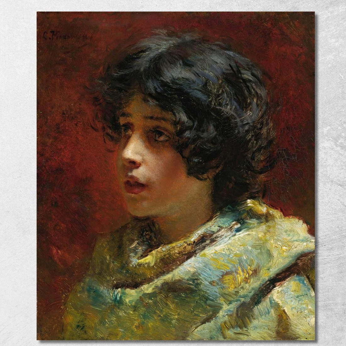 Ritratto Di Una Giovane Ragazza Konstantin Egorovich Makovsky kem10 quadro stampato su tela Ritratto Di Una Giovane Ragazza Konstantin Egorovich Makovsky kem10 quadro stampato su tela