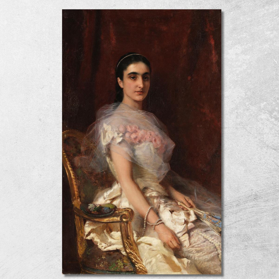 Ritratto Di Una Signora Elegante Con Ventaglio Konstantin Egorovich Makovsky kem12 quadro stampato su tela Ritratto Di Una Signora Elegante Con Ventaglio Konstantin Egorovich Makovsky kem12 quadro stampato su tela