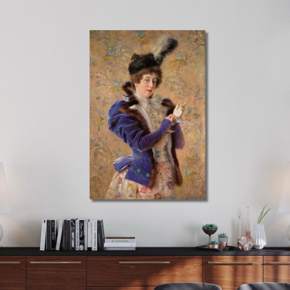 Ritratto Di Maria Alexeevna Makovskaya Konstantin Egorovich Makovsky kem14 quadro stampato su tela