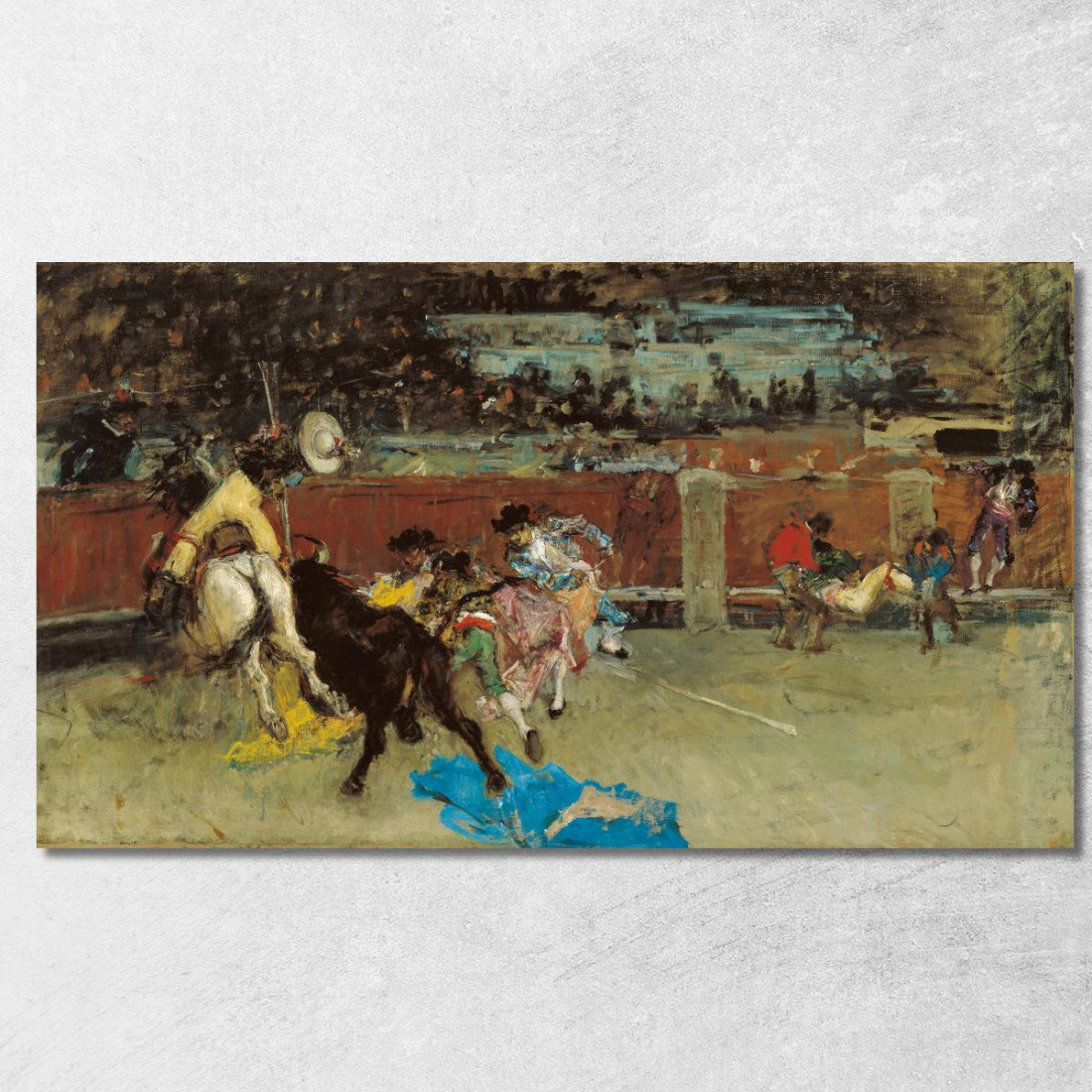 Corrida: Picador Ferito Mariano Fortuny Marsal mfm12 quadro stampato su tela Corrida: Picador Ferito Mariano Fortuny Marsal mfm12 quadro stampato su tela
