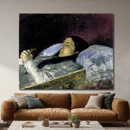 Signorina Del Castillo Sul Suo Letto Di Morte Mariano Fortuny Marsal mfm29 quadro stampato su tela