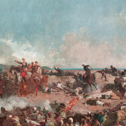 La Battaglia Di Tetuán Mariano Fortuny Marsal mfm34 quadro stampato su tela