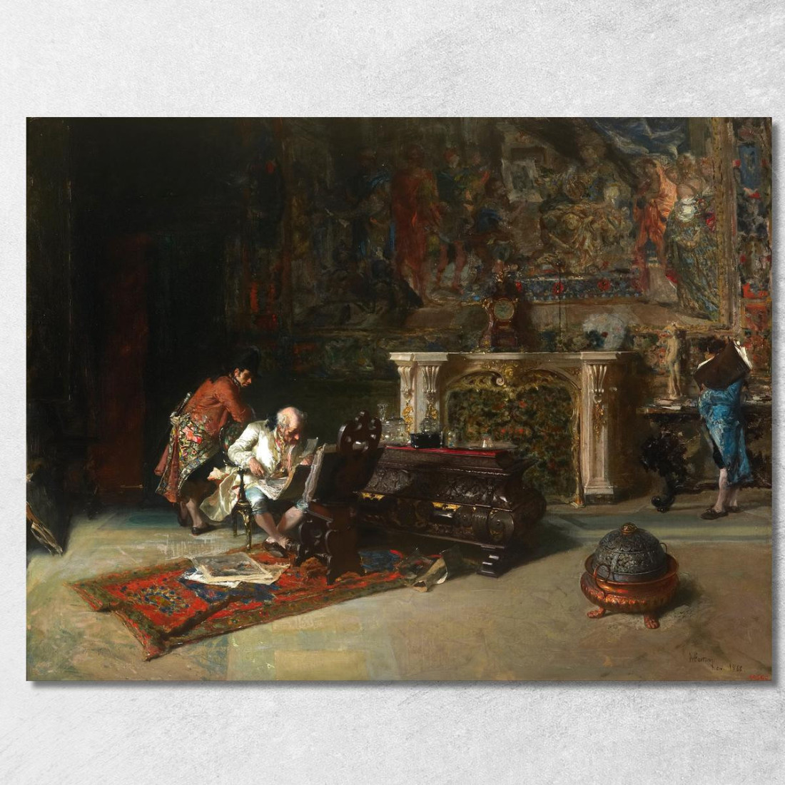 Il Collezionista Di Stampe Mariano Fortuny Marsal mfm39 quadro stampato su tela Il Collezionista Di Stampe Mariano Fortuny Marsal mfm39 quadro stampato su tela