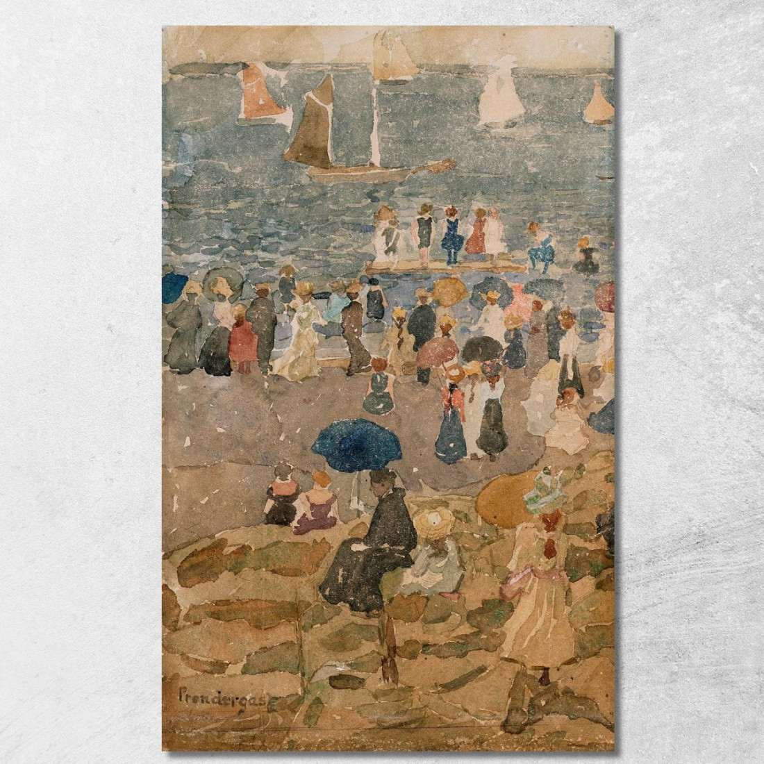 Scena Di Spiaggia North Shore Maurice Prendergast mpr6 quadro stampato su tela Scena Di Spiaggia North Shore Maurice Prendergast mpr6 quadro stampato su tela
