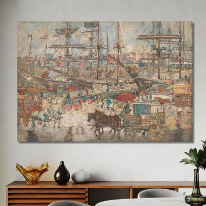 Docks East Boston Maurice Prendergast mpr14 quadro stampato su tela