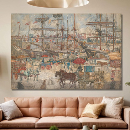 Docks East Boston Maurice Prendergast mpr14 quadro stampato su tela