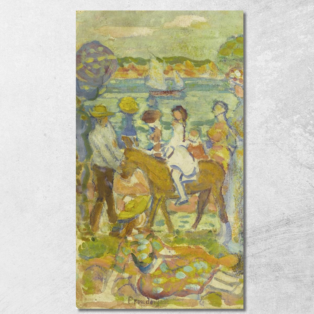 Gruppo Di Figure Con Asino Maurice Prendergast mpr20 quadro stampato su tela Gruppo Di Figure Con Asino Maurice Prendergast mpr20 quadro stampato su tela