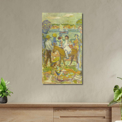 Gruppo Di Figure Con Asino Maurice Prendergast mpr20 quadro stampato su tela