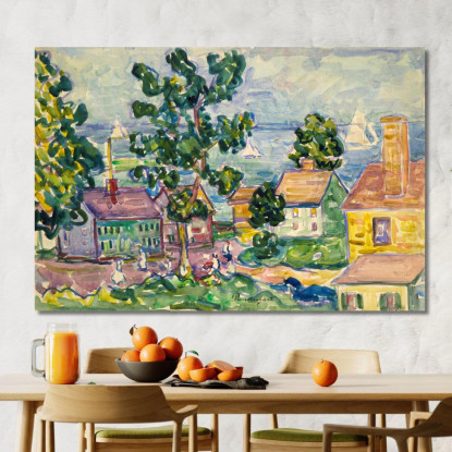 Villaggio Costiero Del New England Maurice Prendergast mpr33 quadro stampato su tela