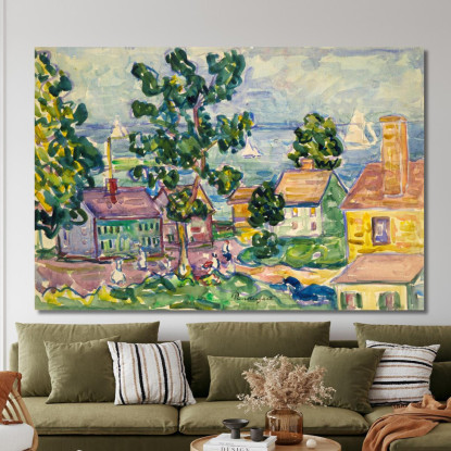 Villaggio Costiero Del New England Maurice Prendergast mpr33 quadro stampato su tela