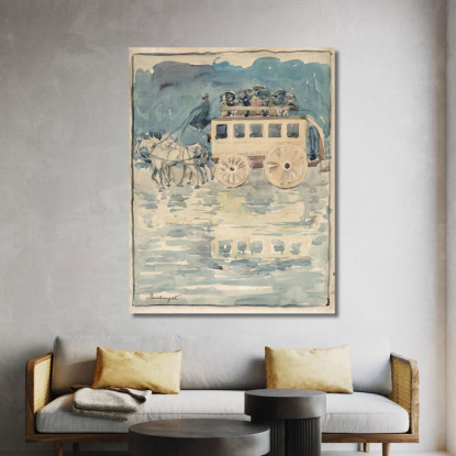Omnibus Parigino Maurice Prendergast mpr37 quadro stampato su tela
