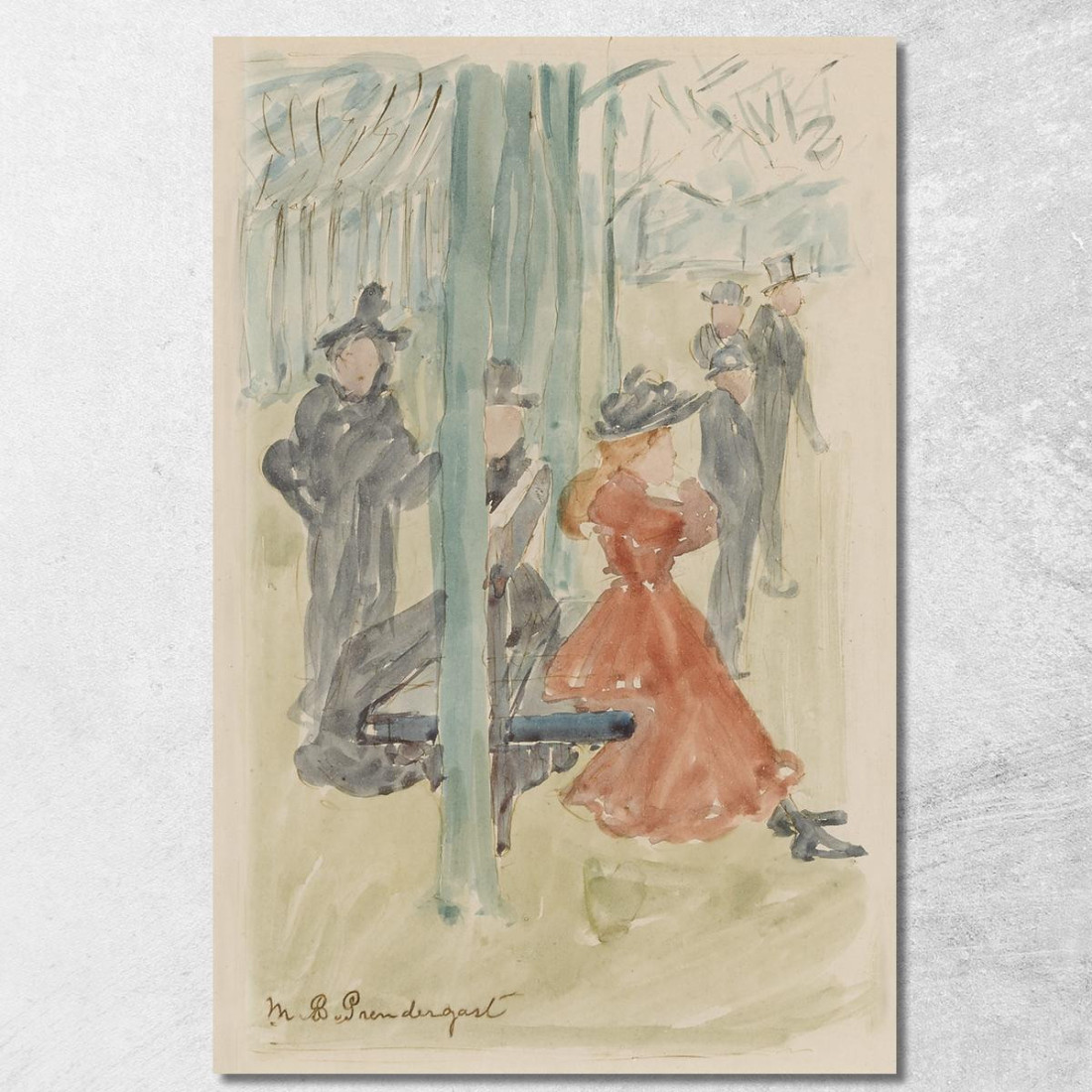 Scena Del Parco Maurice Prendergast mpr39 quadro stampato su tela Scena Del Parco Maurice Prendergast mpr39 quadro stampato su tela