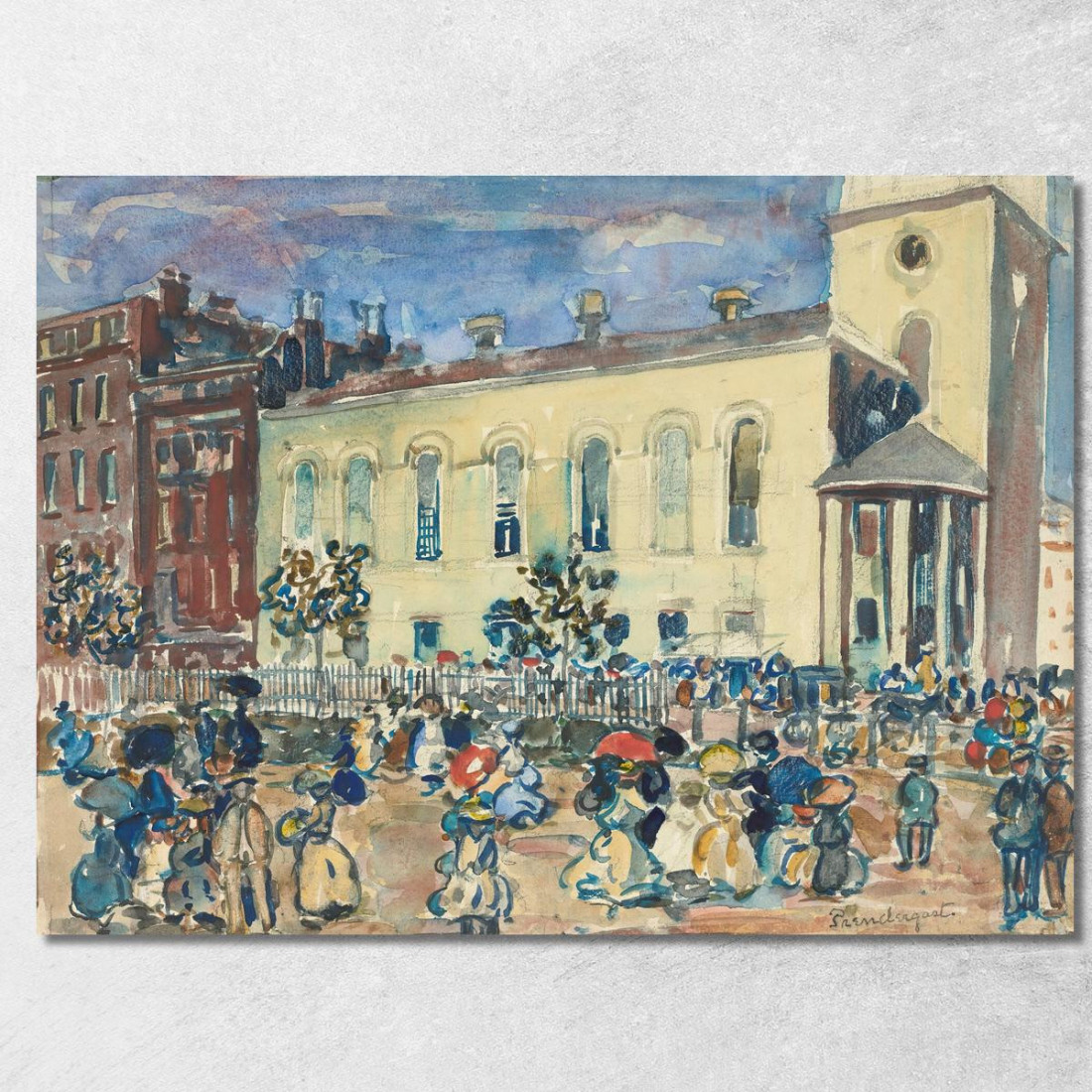 Chiesa Di Park Street Boston Maurice Prendergast mpr40 quadro stampato su tela Chiesa Di Park Street Boston Maurice Prendergast mpr40 quadro stampato su tela