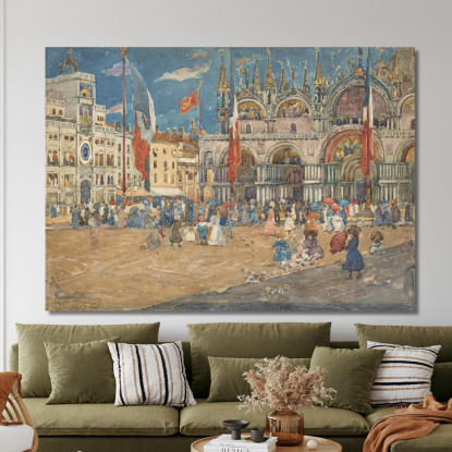 Piazza San Marco Maurice Prendergast mpr41 quadro stampato su tela