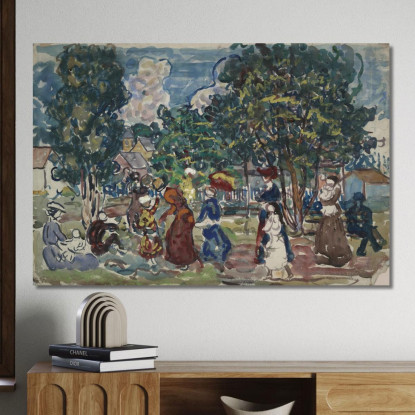 Passeggiata Domenicale Maurice Prendergast mpr59 quadro stampato su tela