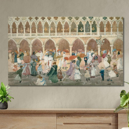 Luce Del Sole Sulla Piazzetta Maurice Prendergast mpr60 quadro stampato su tela