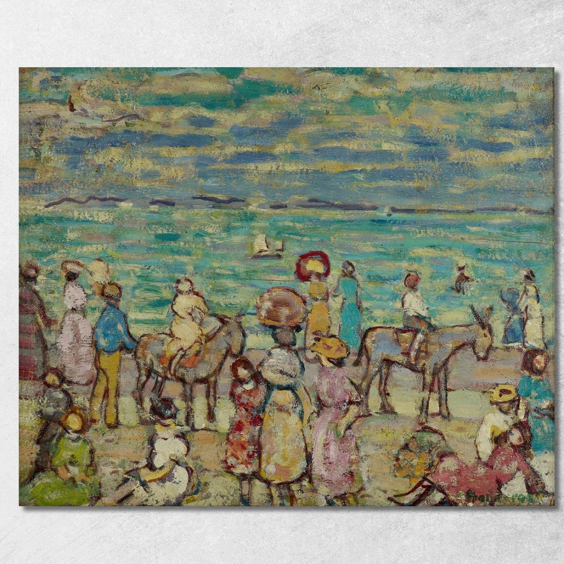 La Spiaggia Maurice Prendergast mpr63 quadro stampato su tela La Spiaggia Maurice Prendergast mpr63 quadro stampato su tela