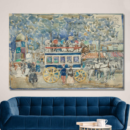 L'Omnibus Di Parigi Maurice Prendergast mpr66 quadro stampato su tela