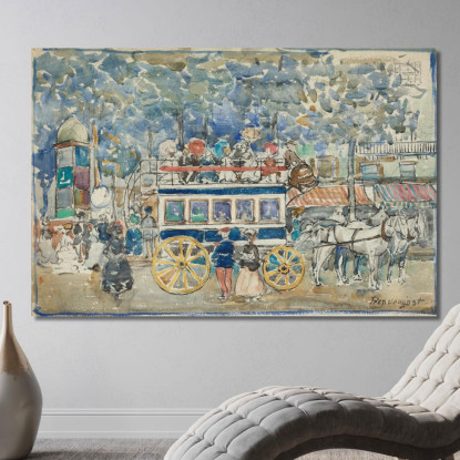 L'Omnibus Di Parigi Maurice Prendergast mpr66 quadro stampato su tela