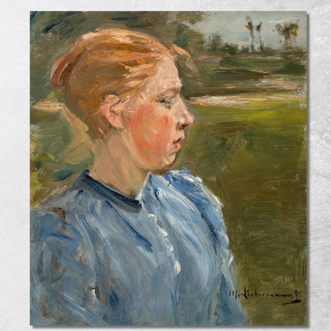 Ragazza In Blu Nel Paesaggio / Ragazza Contadina Max Liebermann mlb11 quadro stampato su tela Ragazza In Blu Nel Paesaggio / Ragazza Contadina Max Liebermann mlb11 quadro stampato su tela