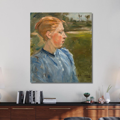 Ragazza In Blu Nel Paesaggio / Ragazza Contadina Max Liebermann mlb11 quadro stampato su tela