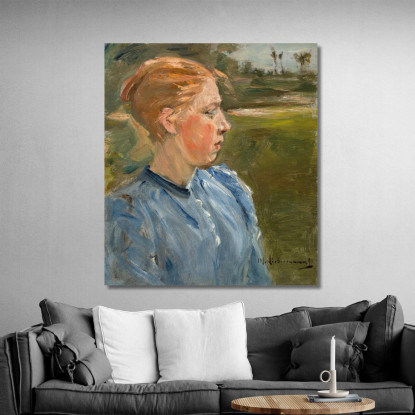 Ragazza In Blu Nel Paesaggio / Ragazza Contadina Max Liebermann mlb11 quadro stampato su tela