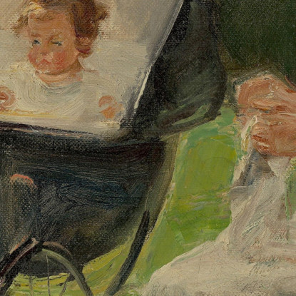 La Nipote Dell'Artista Con La Sua Balia Nel Giardino Del Wannsee Max Liebermann mlb29 quadro stampato su tela