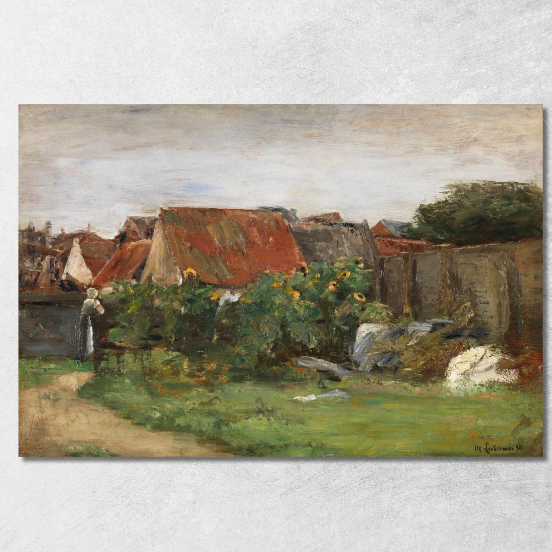 Case Di Villaggio Con Girasoli Max Liebermann mlb34 quadro stampato su tela Case Di Villaggio Con Girasoli Max Liebermann mlb34 quadro stampato su tela