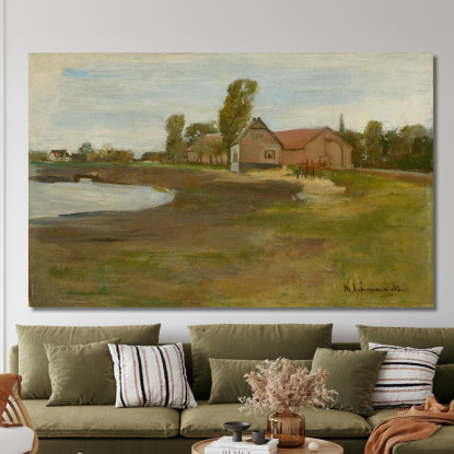 Strada Del Villaggio A Militsch / Paesaggio Con Stagno Max Liebermann mlb35 quadro stampato su tela