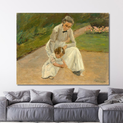 Nipote E Balia Che Giocano In Giardino Max Liebermann mlb38 quadro stampato su tela