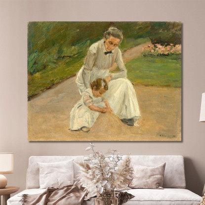 Nipote E Balia Che Giocano In Giardino Max Liebermann mlb38 quadro stampato su tela