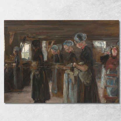 Studio Compositivo Per La Battitura Del Lino A Laren Max Liebermann mlb50 quadro stampato su tela