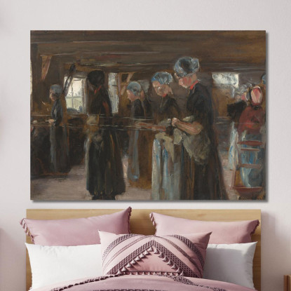 Studio Compositivo Per La Battitura Del Lino A Laren Max Liebermann mlb50 quadro stampato su tela