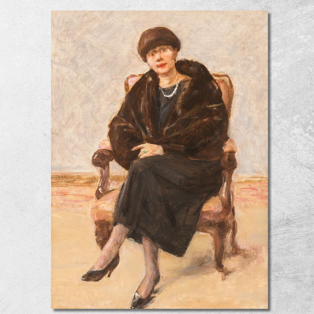 Ritratto Di Lola Leder In Pelliccia Seduta Max Liebermann mlb61 quadro stampato su tela Ritratto Di Lola Leder In Pelliccia Seduta Max Liebermann mlb61 quadro stampato su tela