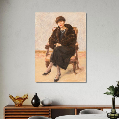 Ritratto Di Lola Leder In Pelliccia Seduta Max Liebermann mlb61 quadro stampato su tela