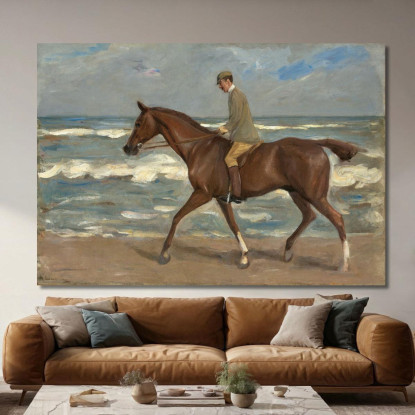 Cavaliere Sulla Spiaggia Verso Sinistra Max Liebermann mlb65 quadro stampato su tela