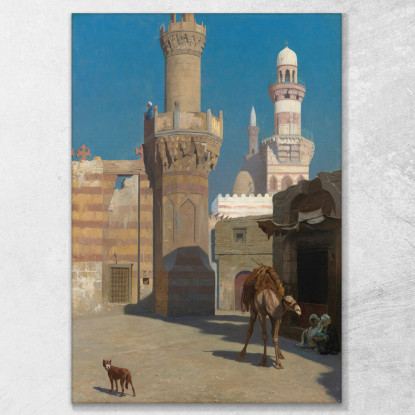Una Calda Giornata Al Cairo Davanti Alla Moschea Jean-Léon Gérôme jlg158 quadro stampato su tela