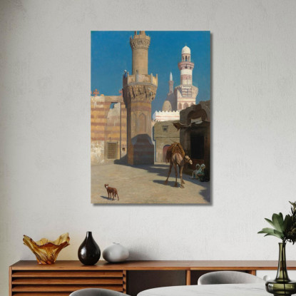 Una Calda Giornata Al Cairo Davanti Alla Moschea Jean-Léon Gérôme jlg158 quadro stampato su tela