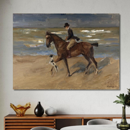 Cavaliere Sulla Spiaggia Max Liebermann mlb69 quadro stampato su tela