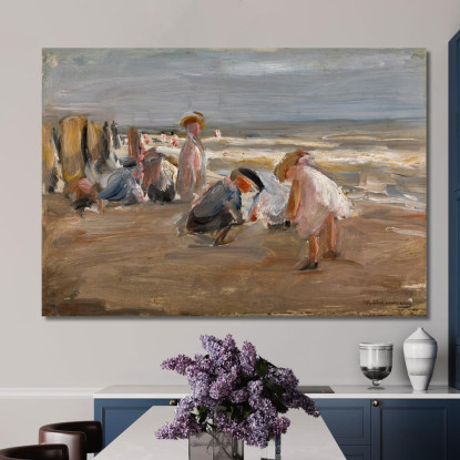 Bambini Che Giocano Sulla Spiaggia Max Liebermann mlb78 quadro stampato su tela