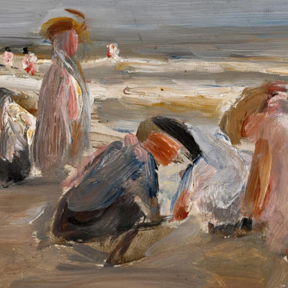 Bambini Che Giocano Sulla Spiaggia Max Liebermann mlb78 quadro stampato su tela