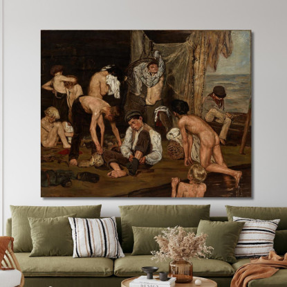 Nuotatori Max Liebermann mlb82 quadro stampato su tela