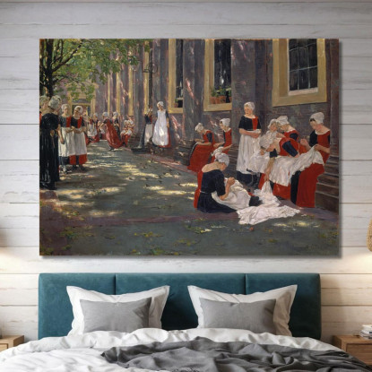 Il Cortile Dell'Orfanotrofio Ad Amsterdam Max Liebermann mlb86 quadro stampato su tela