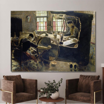 Il Tessitore Max Liebermann mlb90 quadro stampato su tela
