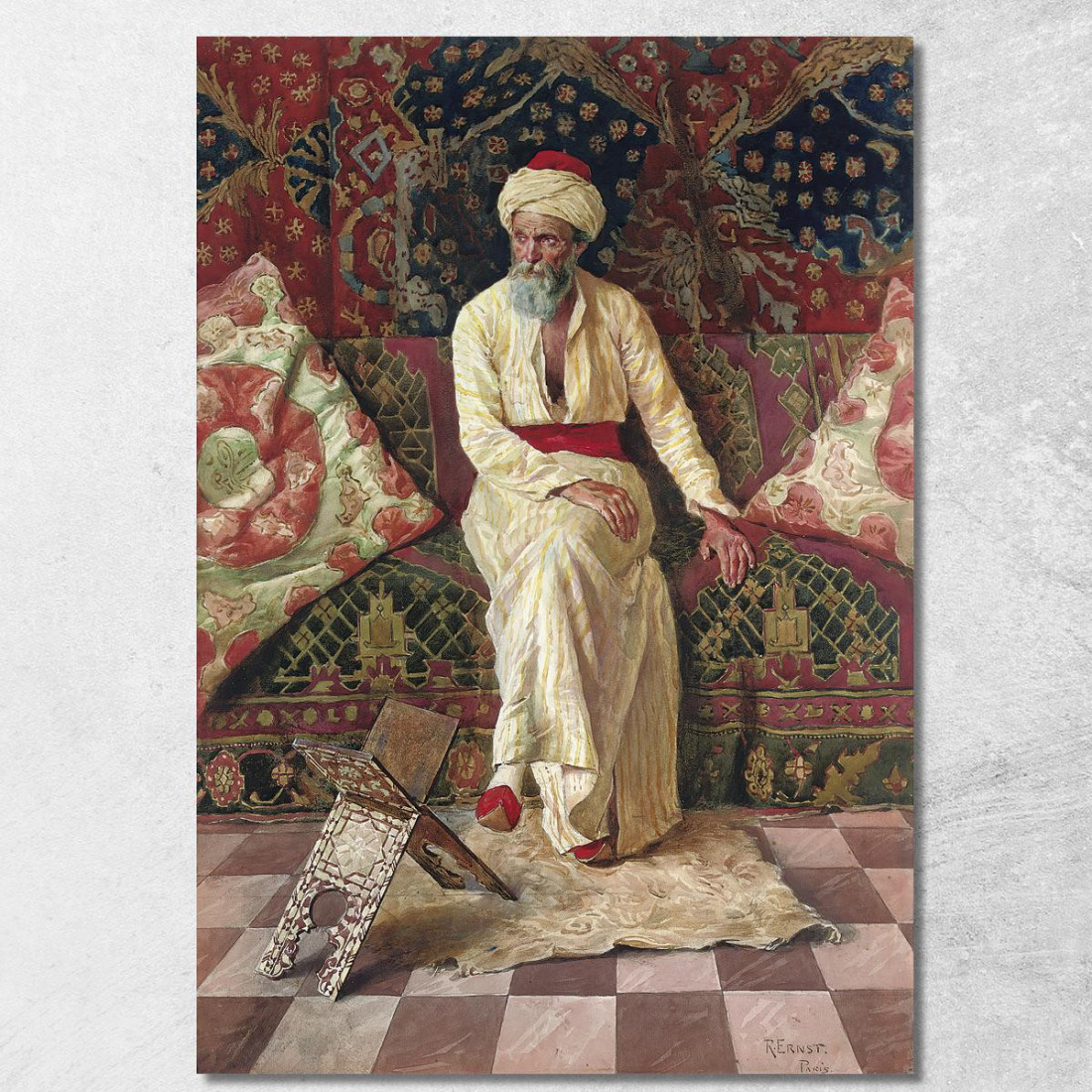 Un Anziano Pensieroso Rudolf Ernst rer5 quadro stampato su tela Un Anziano Pensieroso Rudolf Ernst rer5 quadro stampato su tela