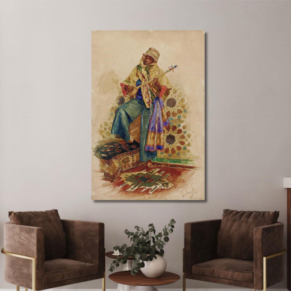 Un Musicista Arabo Rudolf Ernst rer12 quadro stampato su tela