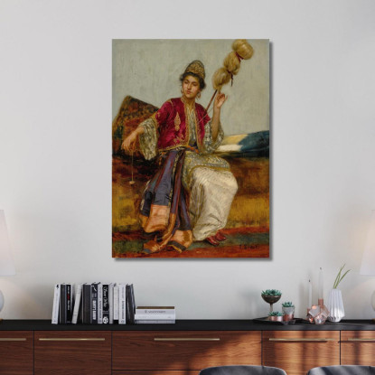 La Filatrice Rudolf Ernst rer25 quadro stampato su tela